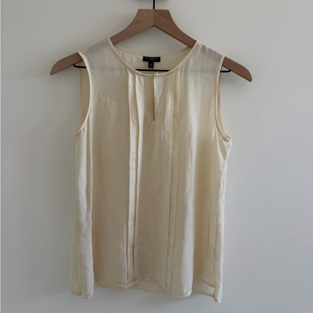 Talbots Silk Sleeveless Blouse – Ivory / Cream